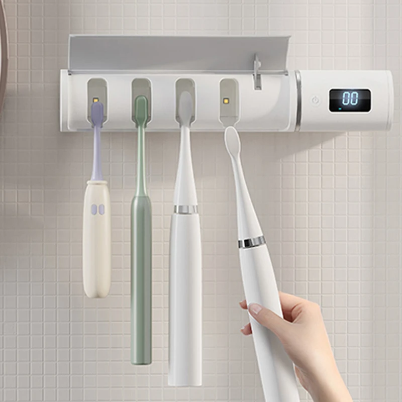 wholesale Toothbrush Cover Storage infrared sensor Wall Mount Rack Bathroom Toothbrush Storage Box uv toothbrush holder
