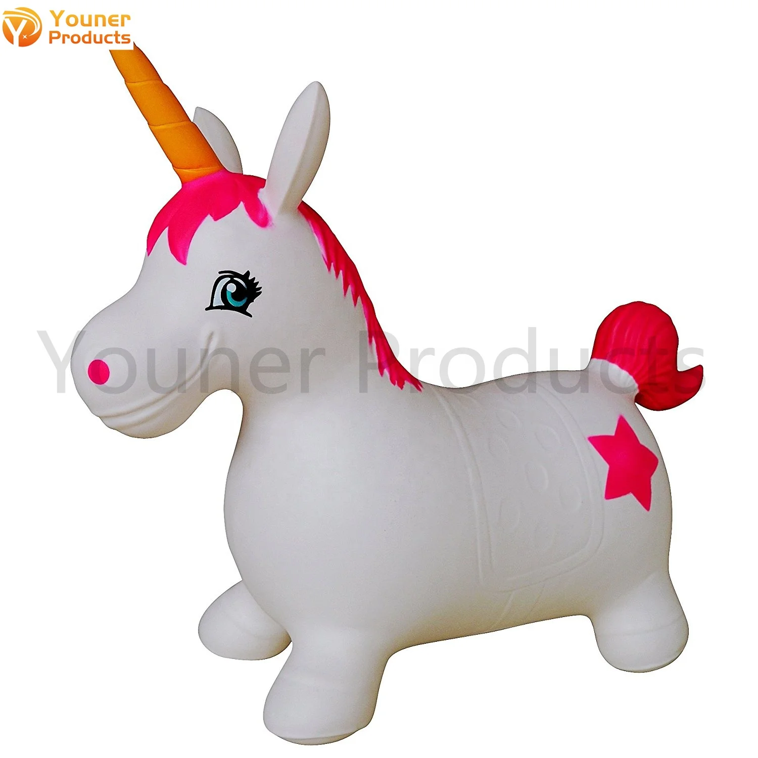 Wholesale price inflatable ride on animal toys bouncing Horse bouncy white unicorn hopper for outdoor play