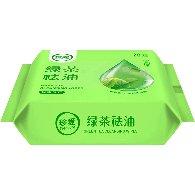  Натуральная влажная салфетка для лица B51 Treasure green