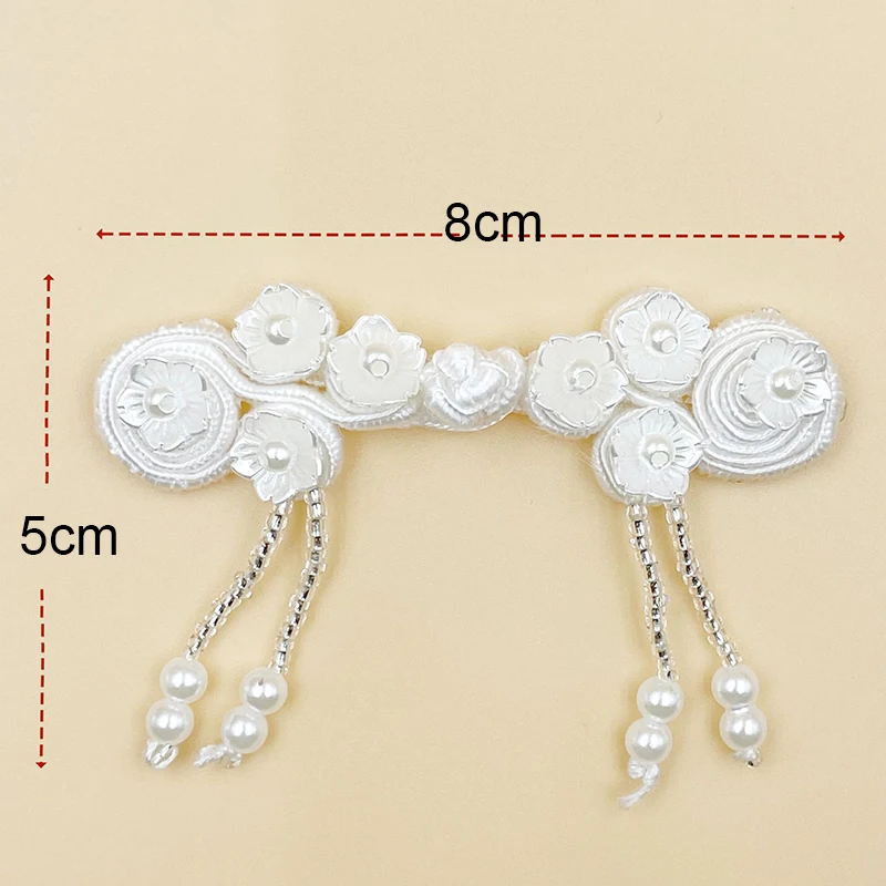 Hand woven pearl flower Chinese style buckle Chinese style DIY accessories decoration button