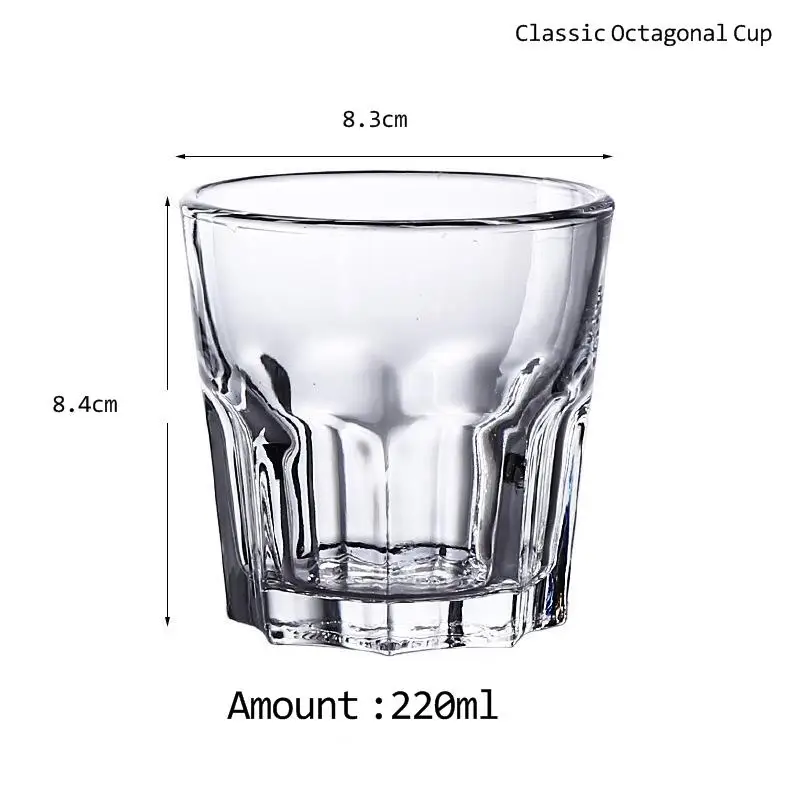 Hot Selling Thickened Tempered Glass Octagonal Glass Bar KTV Beer Whiskey Glass Home A Tea