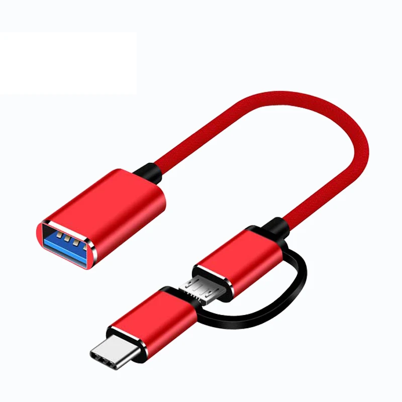 2 in 1 USB 3.0 to 8Pin Type C OTG Adapter Cable For iPhone 13 12 11 Pro Max for iOS 13 for Mouse Camera Card Reader