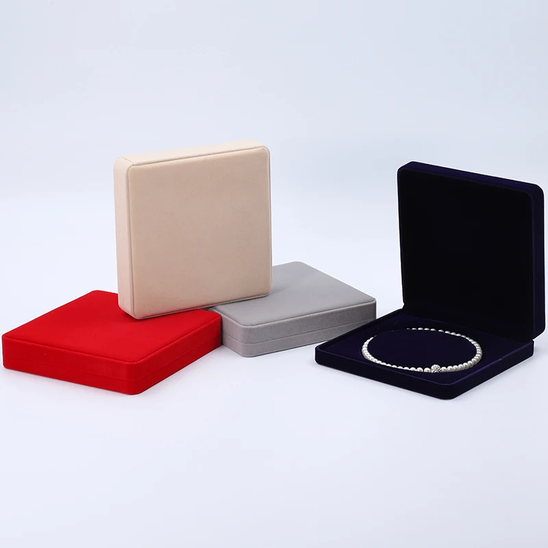 Cold macro custom custom logo wholesale jewelry packaging box Luxury velvet pearl necklace set jewelry box
