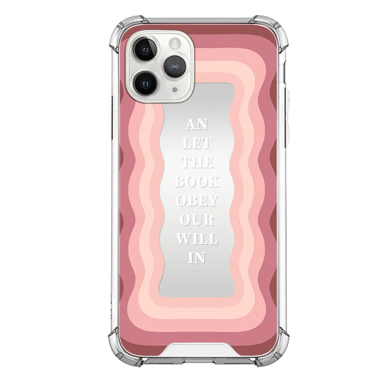 Japanese and Korean style fashionable pink mirror lanyard case for iphone 13 14 pro max