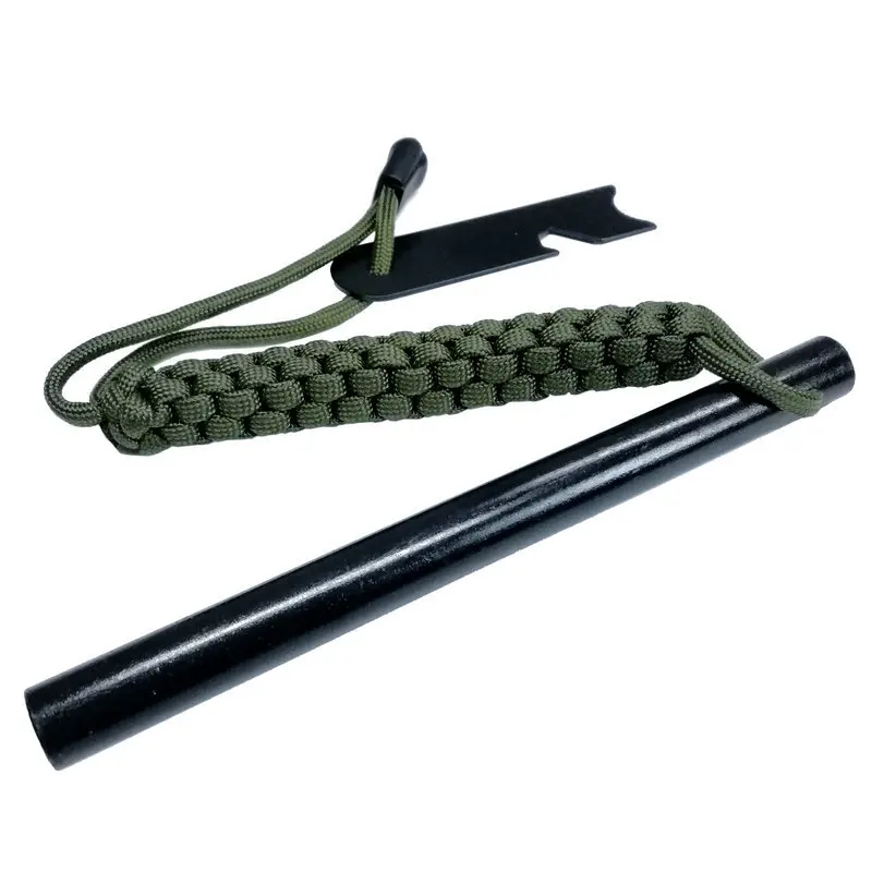 10x100mm large fire starter Emergency Magnesium Fire Starter Ferrocerium Ferro Rod with bracelet  whistle