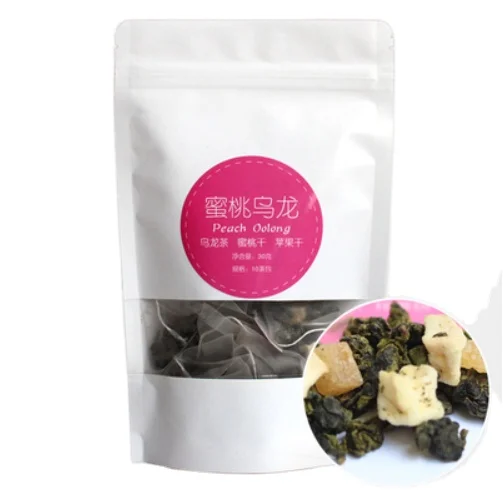Puer Chinese best flavor sweet peach fujian oolong tea, peach flavor fruit tea