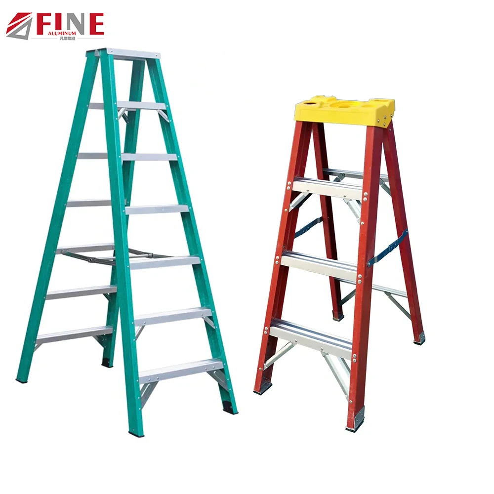 Ansi Approve Heavy Duty Fiberglass Straight Stair Outdoor Minimalist Industry Fiberglass Ladder