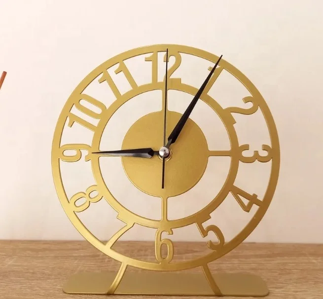 2022 New Product Clocks Metal Table Clock Modern Gold Table Stand Decor For Home Decorative Table Clocks