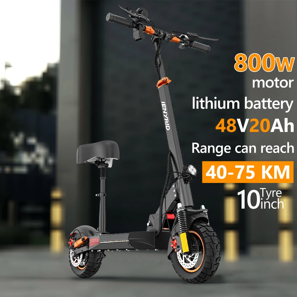 iENYRID M4PRO PLUS MAX 800W Motor 10 Inch Off Road Tires 150kg Max Load Folding Electric Scooter with Seat