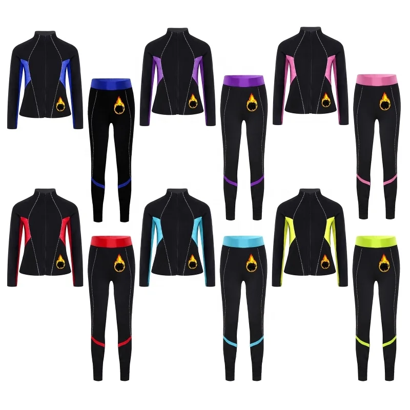 6-16 Kids Training Dancewear Girls Fleece Stage Dance Costume Performance Wear Figure Skating Gymnastics Clothing Leotards