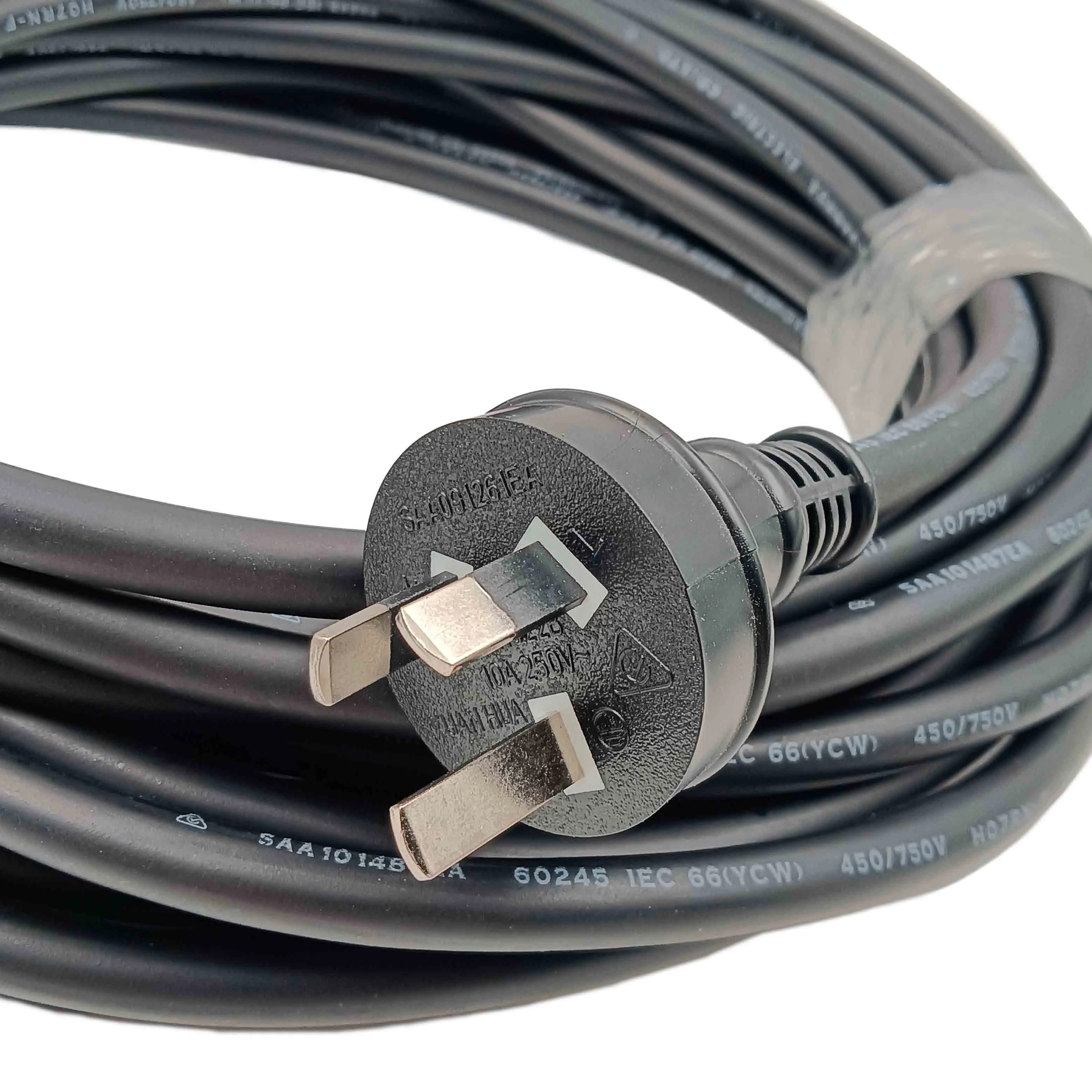 SAA 3 Prong Australia Power Cord 10A 250V with Stripped End