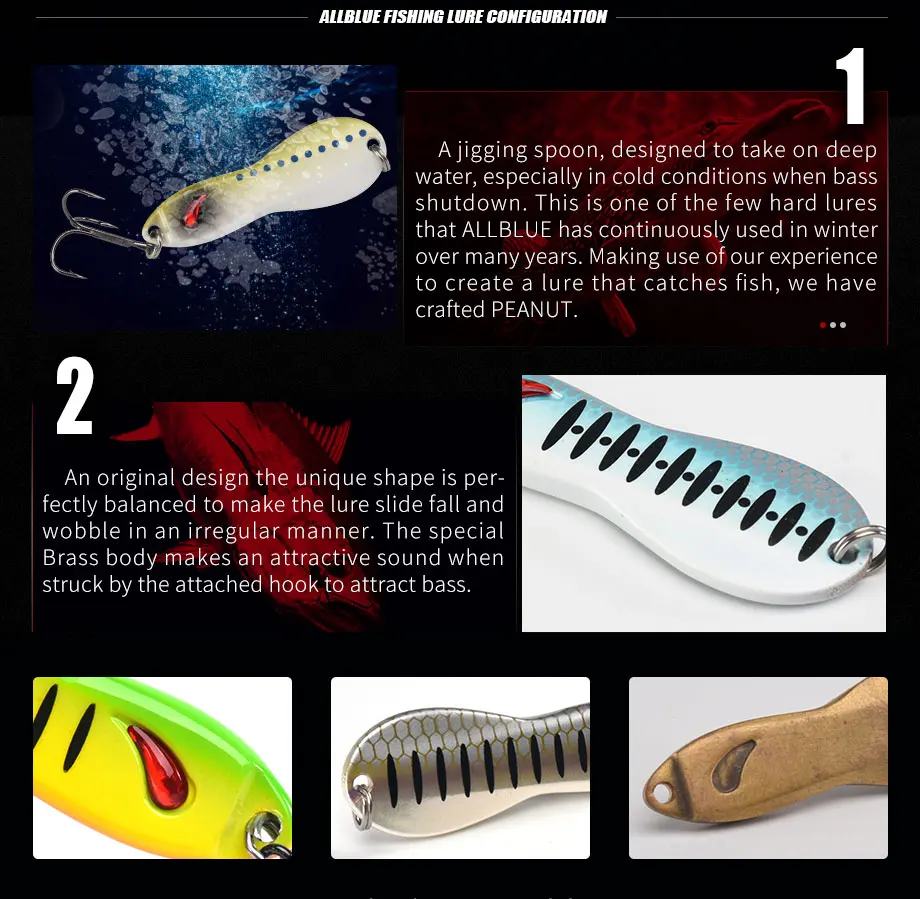 Metal Lure 15g 48mm Jigging Spoon Ice Fishing Lure Freshwater Artificial Hard Jig Bait Brass Fishing Tackle