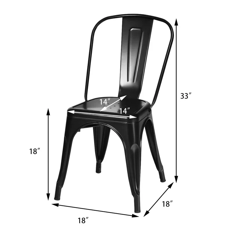 Factory Cheap Outdoor Indoor Cafe Restaurant Metal Chairs Industrial Vintage Style Stackable Antique Dining Black Tolix Chairs