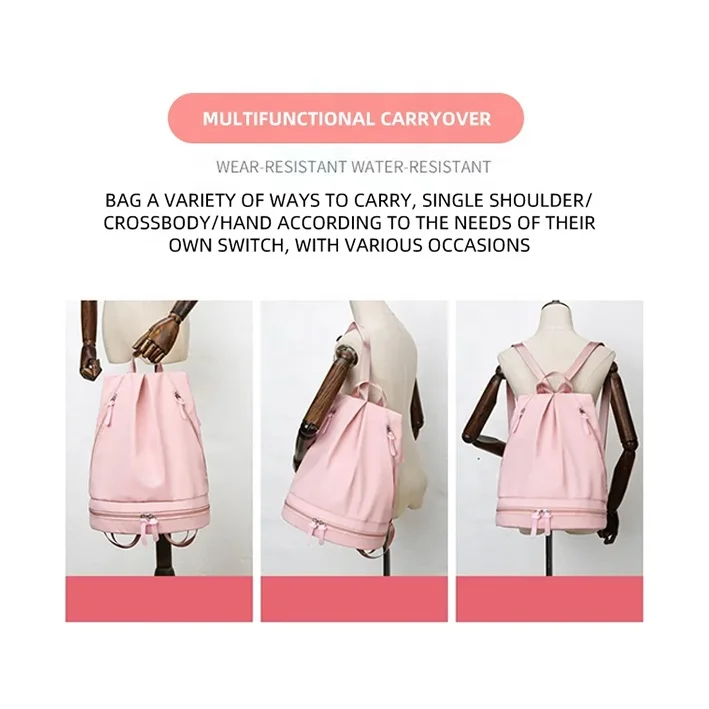 TY customized logo Wholesale High Quality Waterproof Backpack Dry Wet Separation Women Backpack Travel Beach Bag