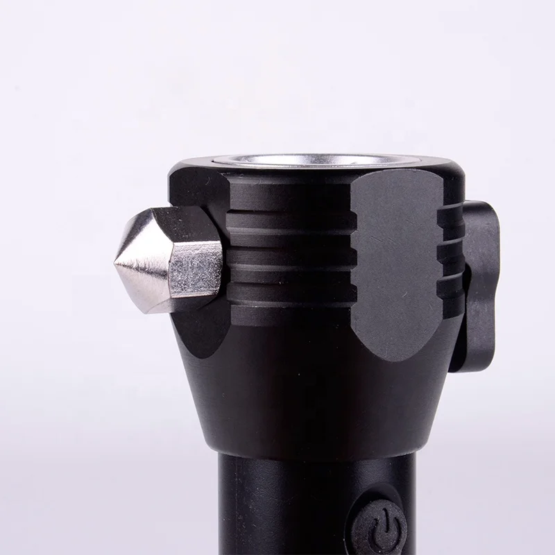 Multi-function Waterproof AAA Battery Powered led Flashlight  Magnetic Aluminum Car Safety Hammer Work Light Torch