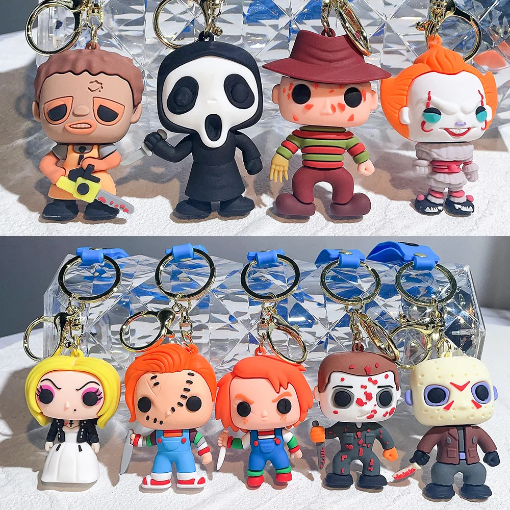 Horror Series Ghost Baby Killer Keychain Ghost Baby Bride Doll Clown Back Soul Keychain Halloween