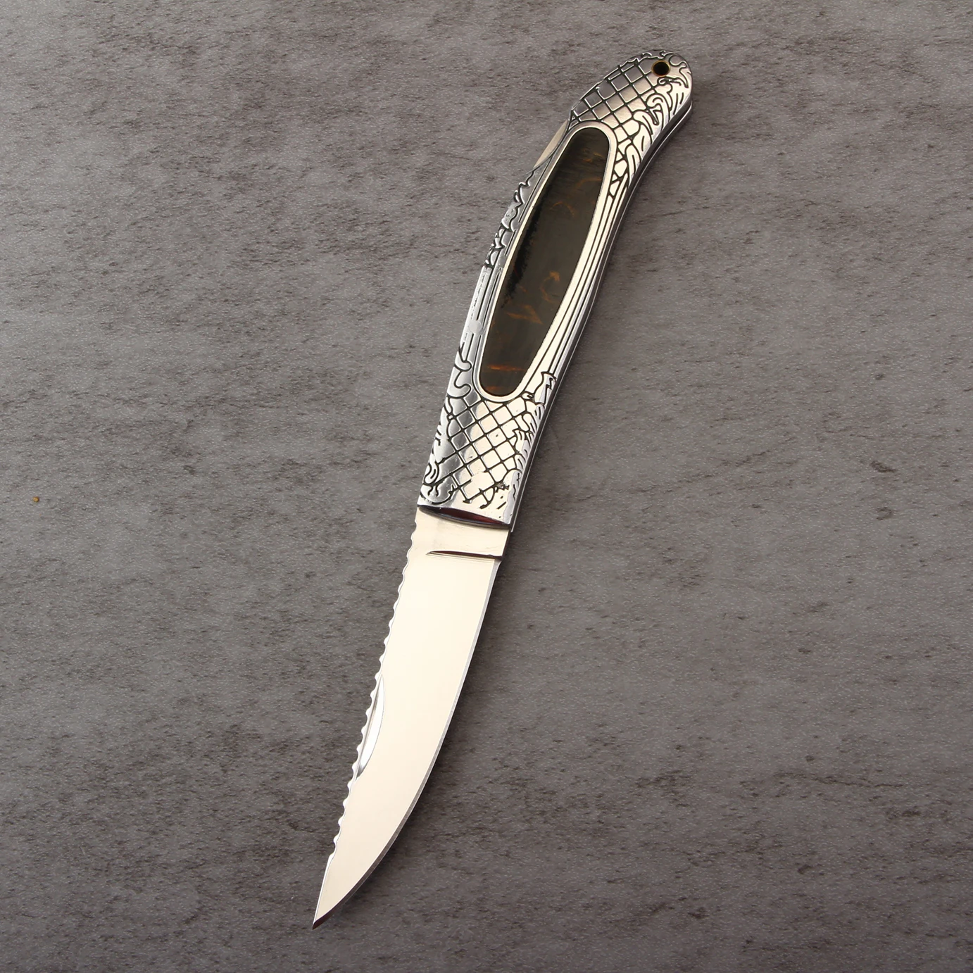 Classic Full Stainless Steel High Quality Back Lock Outdoor Folding Steak Pocket Knife