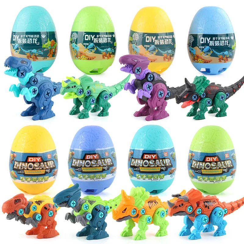 DIY Educational Capsule Egg Pack Tyrannosaurus Modeling Screwdriver Take Apart Building Block Dinosaur Toys