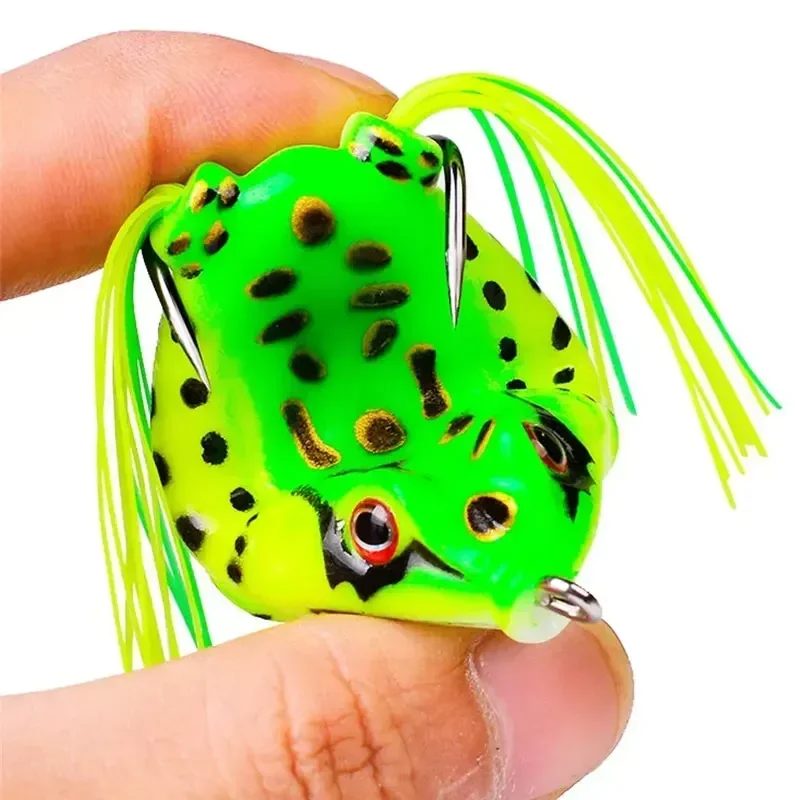5pcs 5g 8g 12g Frog Lure Soft Tube Bait Plastic Fishing Lure with Fishing Hooks Topwater Ray Frog Artificial 3D Eyes Crankbait