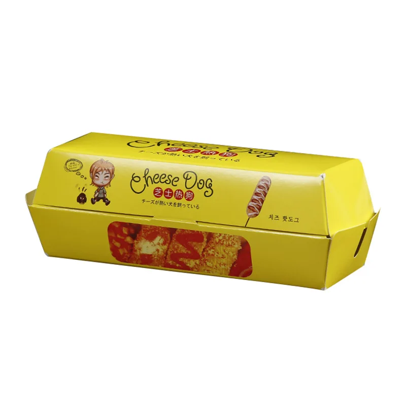 wholesale food grade  oil proof take out Hotdog Sushi Packaging Box Fast Food Package Corn dog Trays Containers