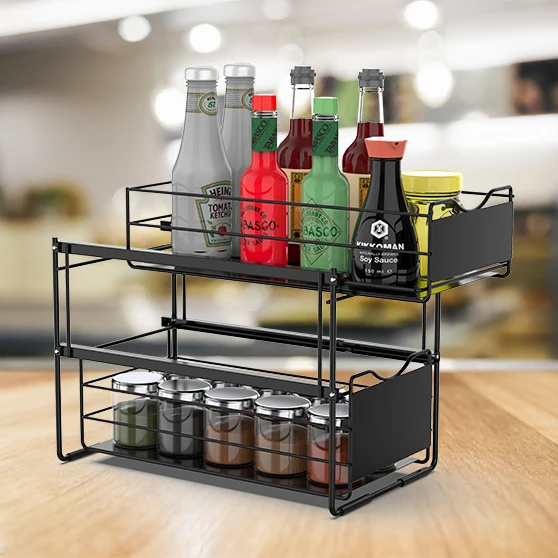 WIREKING Kitchen Storage Shelf Rack Storage Holders Racks Sliding Tack for  Caster or Cosmetics