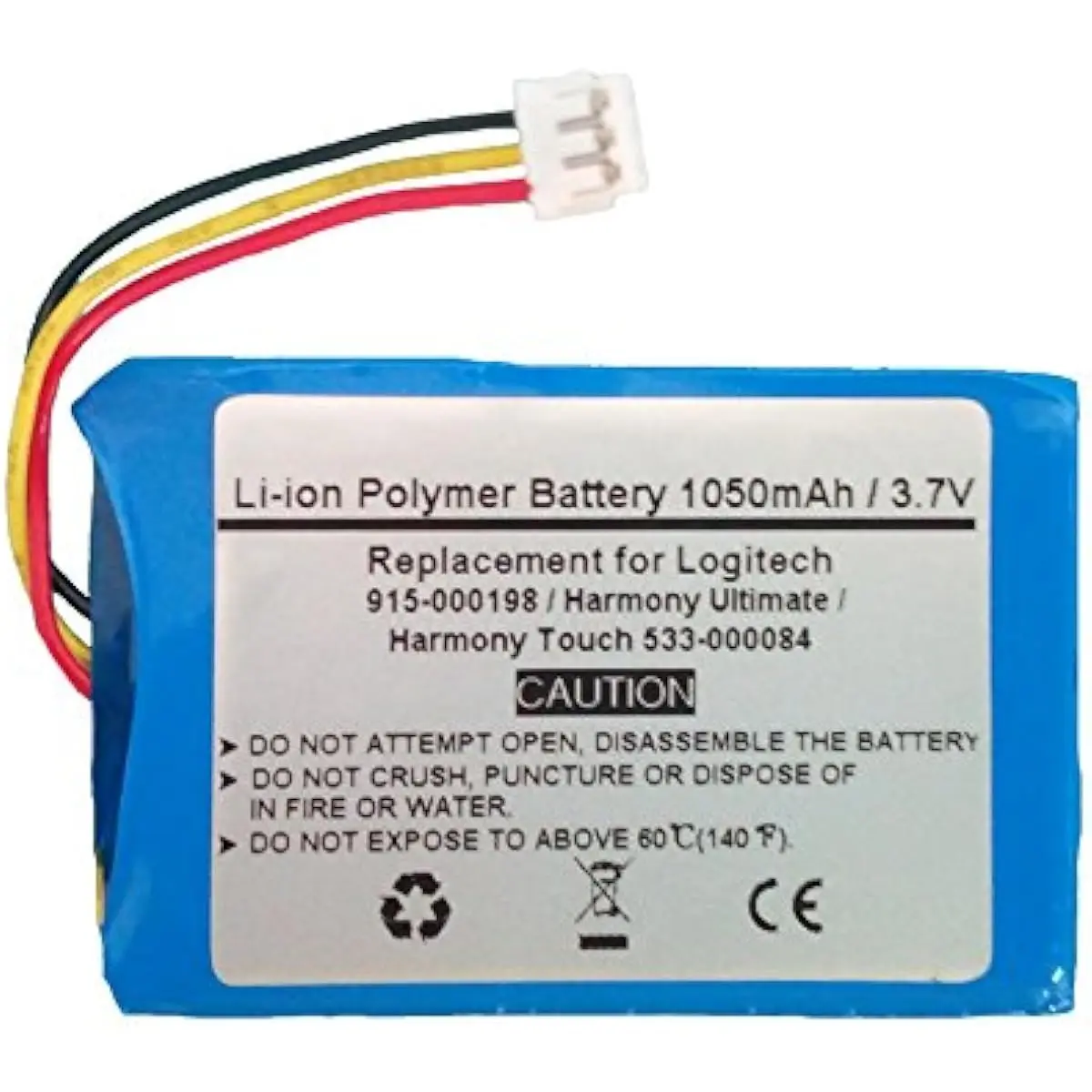 1050mAh 3.7V Li-polymer battery for Logitech Harmony Ultimate Logitech Harmony Touch 533-000084 Logitech 915-000198
