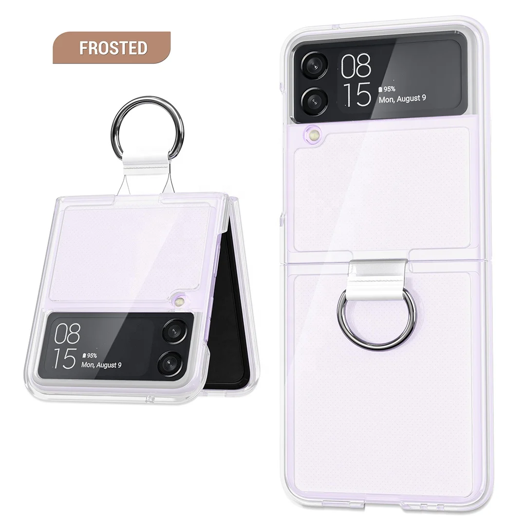 Green Black Clear Galaxy z flip3 phonecase Matte Smooth Holder Flip phone case cover For Samsung Z Flip 3 shockproof phone case
