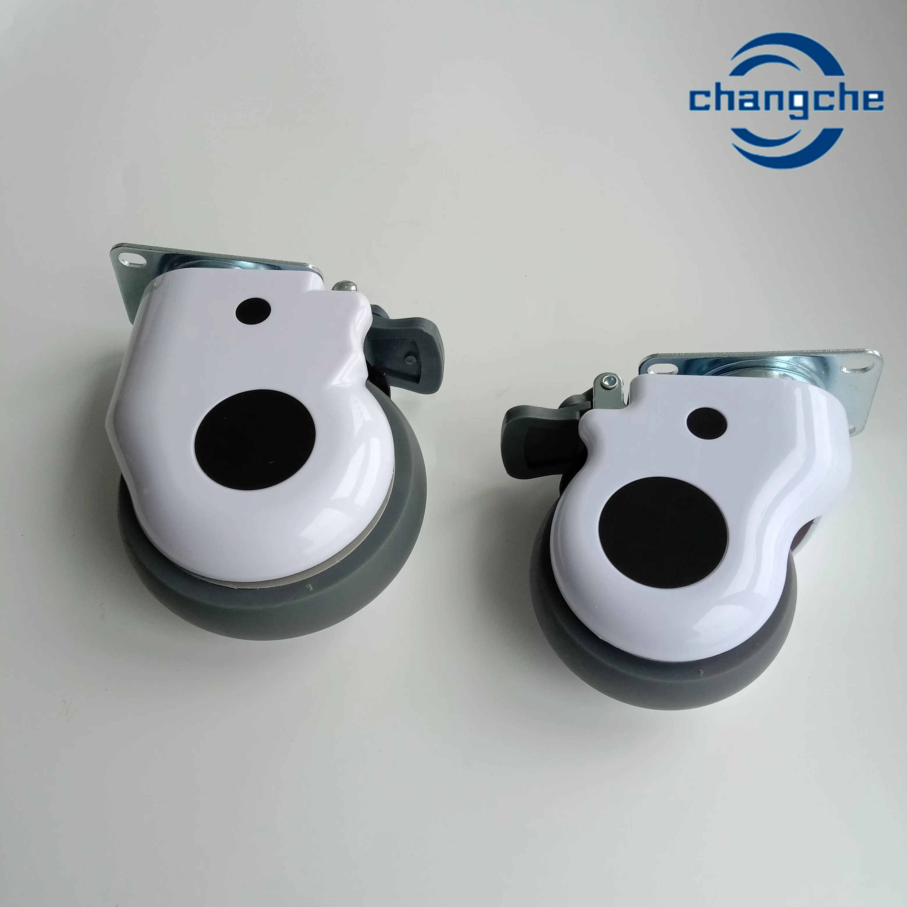3/4/5 Inch Silent White PVC Medical Wheel Fixed Swivel Brake