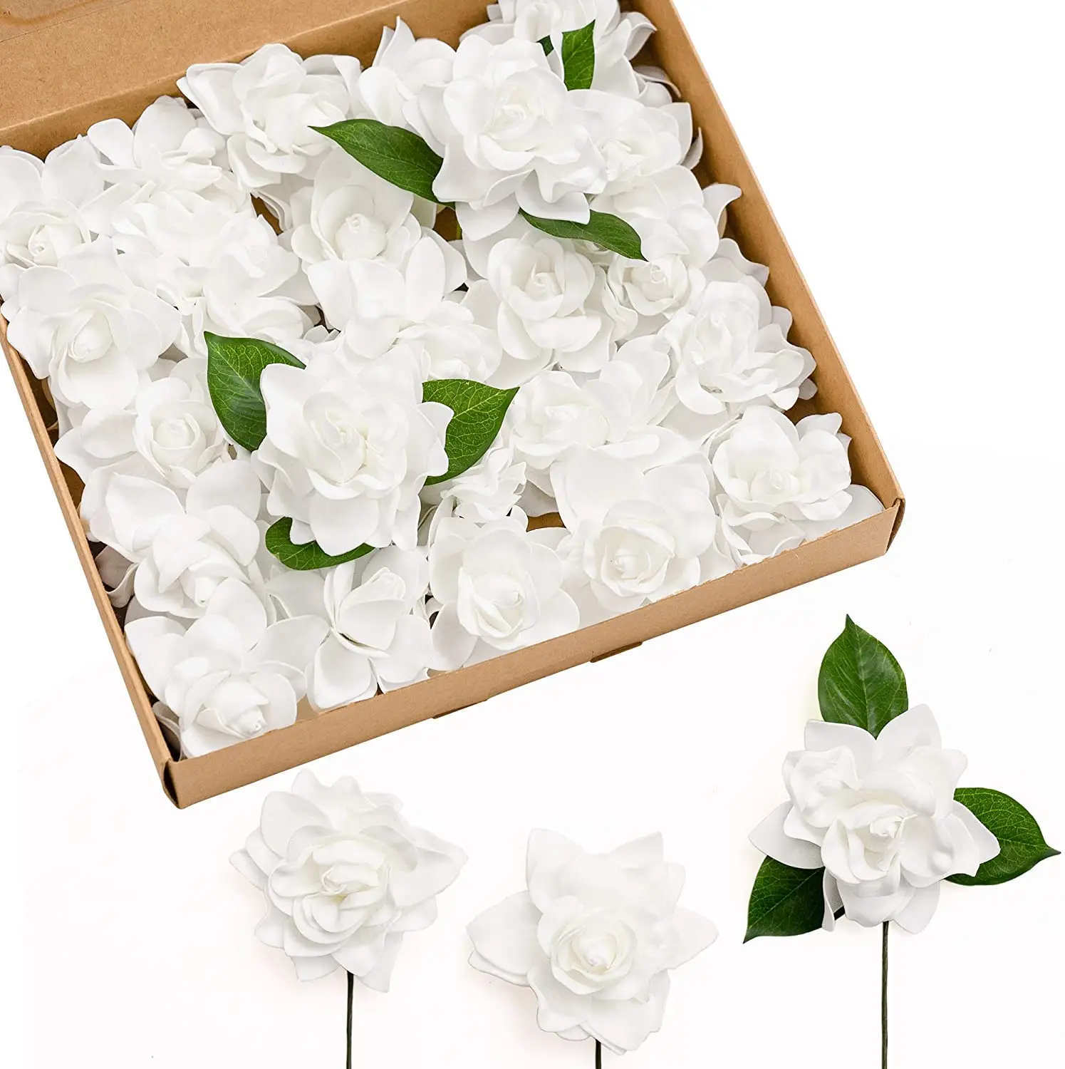 wholesale silk gardenia flower white foam gardenia flowers for wedding supplies