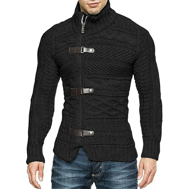 Turtle Neck Mens Winter Designer Sweaters Jacket Men Cardigan High Neck Sweater For Mens