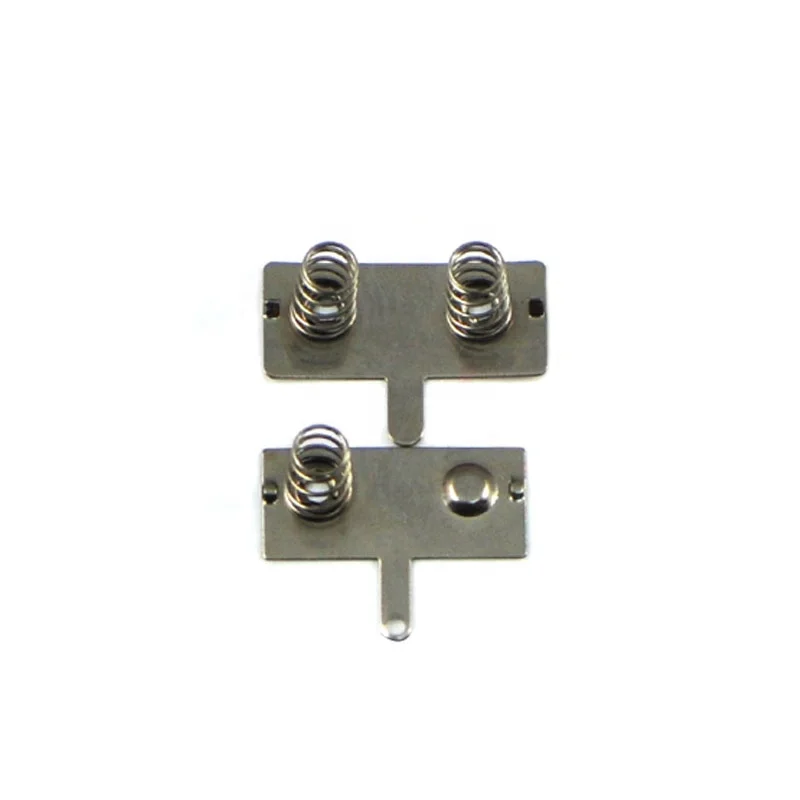 Electrical Aa Aaa Connector Positive And Negative Spring Contacts Custom Battery Spring With Plate