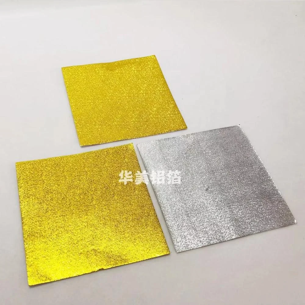 Square Golden Aluminum Foil Candy Wrappers Sugar Wraps Paper for DIY Candies and Chocolate Packaging by Party/Wedding/Birthday