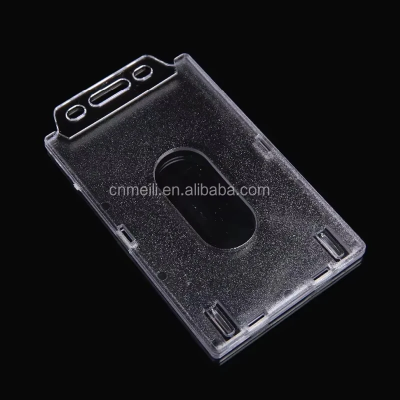 Hard Plastic Transparent Horizontal Clear id Badge card holder cover
