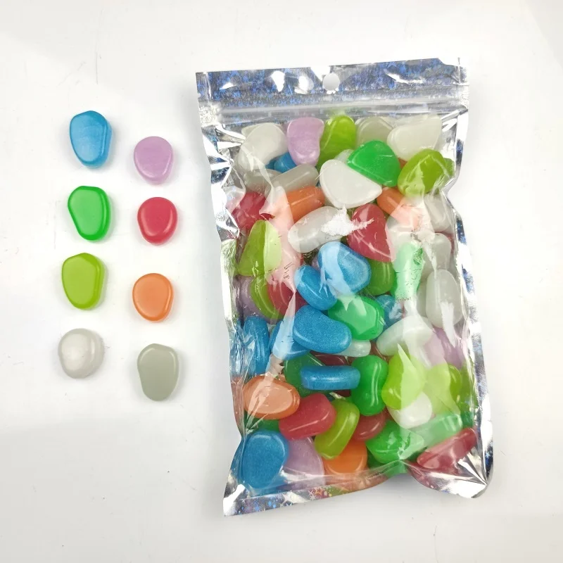 Glow in The Dark Stones Rubble Pebble Resin Cobbles & Pebbles,paving Stone 19*27mm ANJ-PG1 CN;BEI Mixed