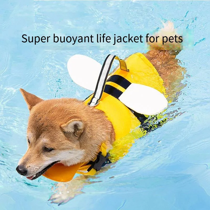 Summer Animal Shape Small Bee Dog Life jacket Medium Small Dog Swimwear Pet Buoyancy Jacket clothing