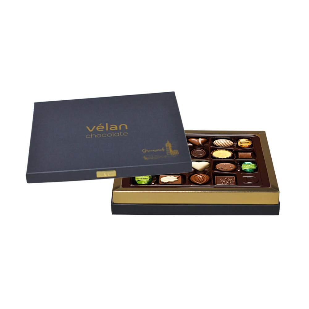 Cheap custom eco-friendly paper candy gift box packaging plastic tray lid base sweet packaging chocolate boxes