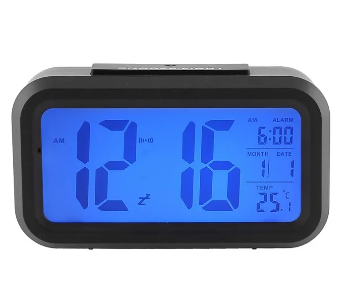 HOT  sale  Digital Alarm Clock   LCD Display Snooze Electronic Clock  Sensor Nightlight Office Table Clock