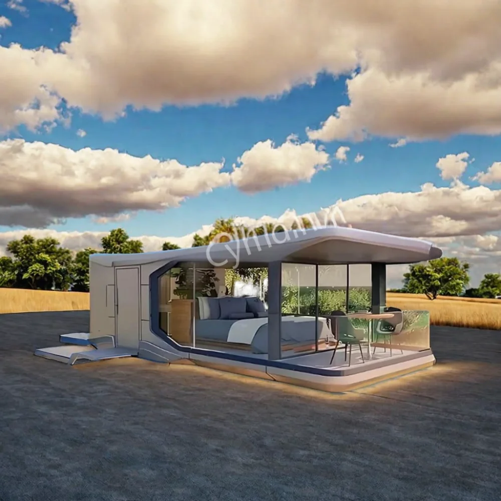 Cymdin Chinese Style Prefab Space Capsule House Steel Structure Sleep Pod Outdoor Villa Bed Cabin Hotel Container Home Design
