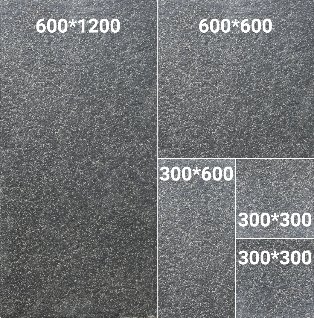 300x300 Fuding Black Matt Outdoor Concrete Parking Floor Tiles Modern Paving Chinese Granite Tile For Villa