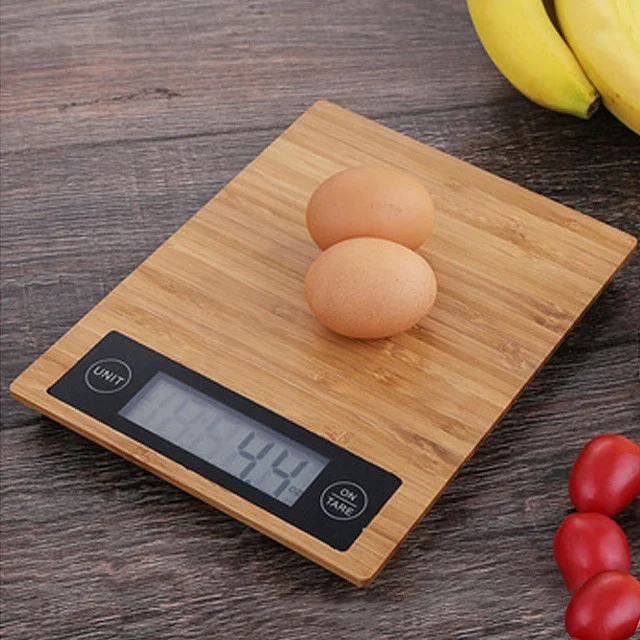 2021 Smart Household Portable Food Weighing LCD Digital Kitchen Scale Electronic Bamboo digital scale