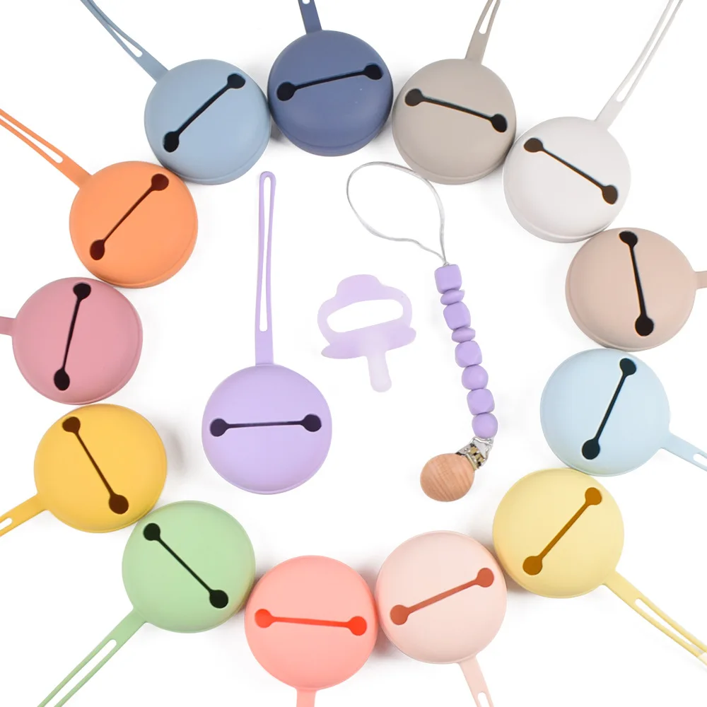 Custom Portable BPA Free Food Grade Soft Silicone Baby Newborn Infant Dummy Pacifier Teether shield packing Case Box holder