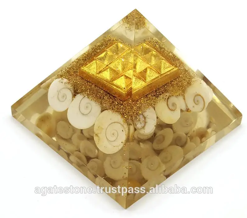 Bulk orgonite Pyramid with Gomti Chakra Beads Copper Vastu Plate for Sale