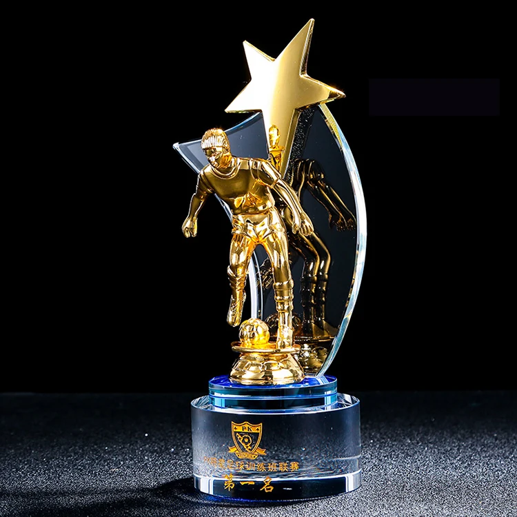 lettering Metal crystal trophy sports competition champion award