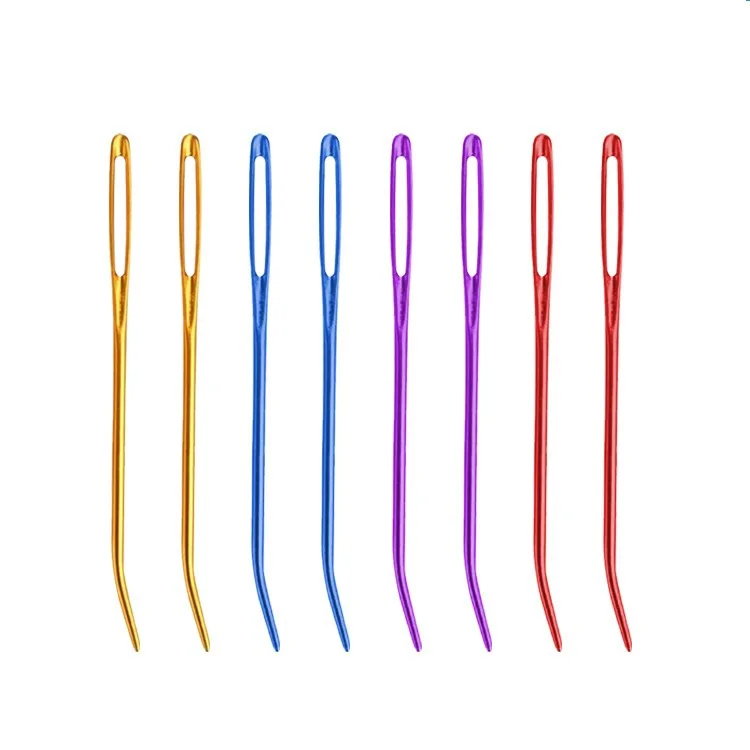 8Pcs/set Bent Tip Tapestry Needles Yarn Knitting Weaving Big Eye Curve Needle Knitting Crochet DIY Sewing Accessories
