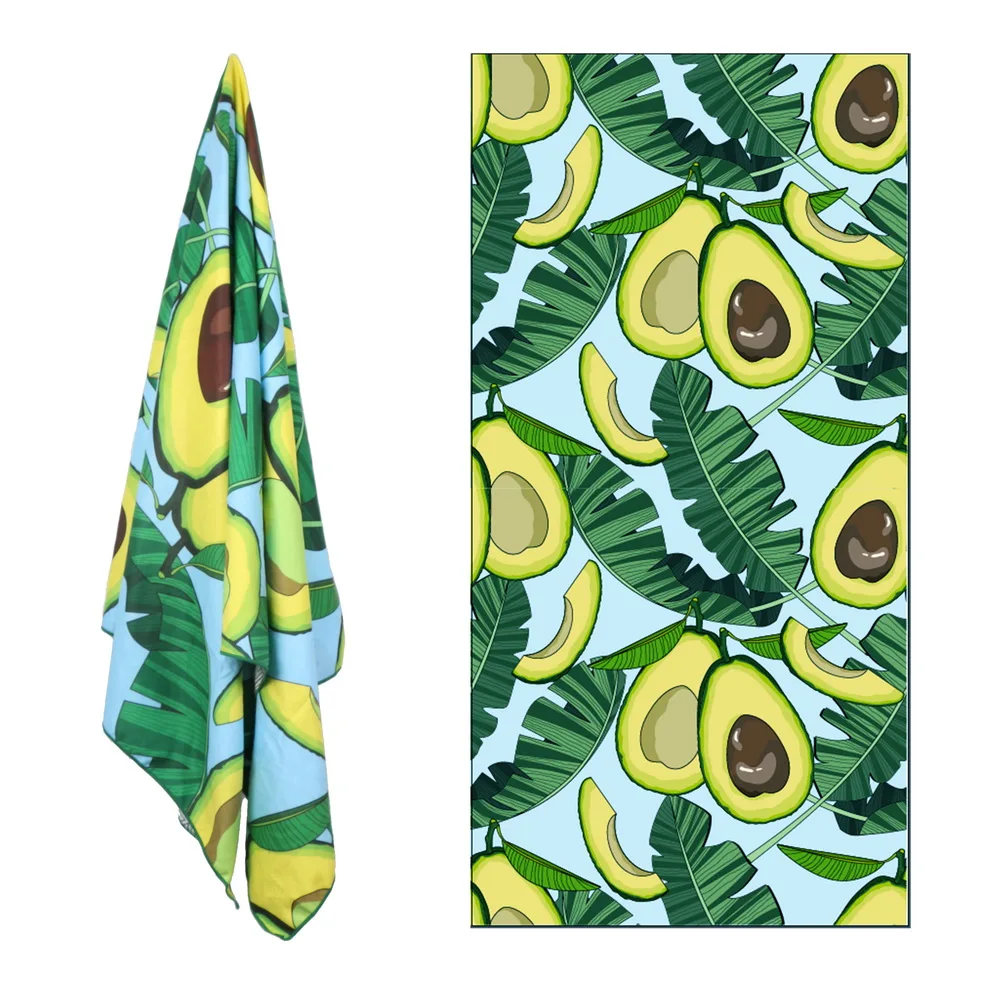 Впитывающий водой Коврик для йоги из переработанной замши и микрофибры, двухстороннее пляжное полотенце с принтом