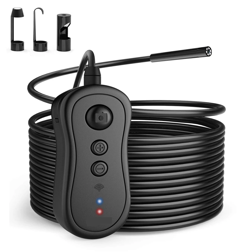 Semi-Rigid Flexible Wireless Endoscope IP67 Waterproof WiFi Borescope 5MP 1944P HD Resolutions Inspection Camera Snake Cam PQ303