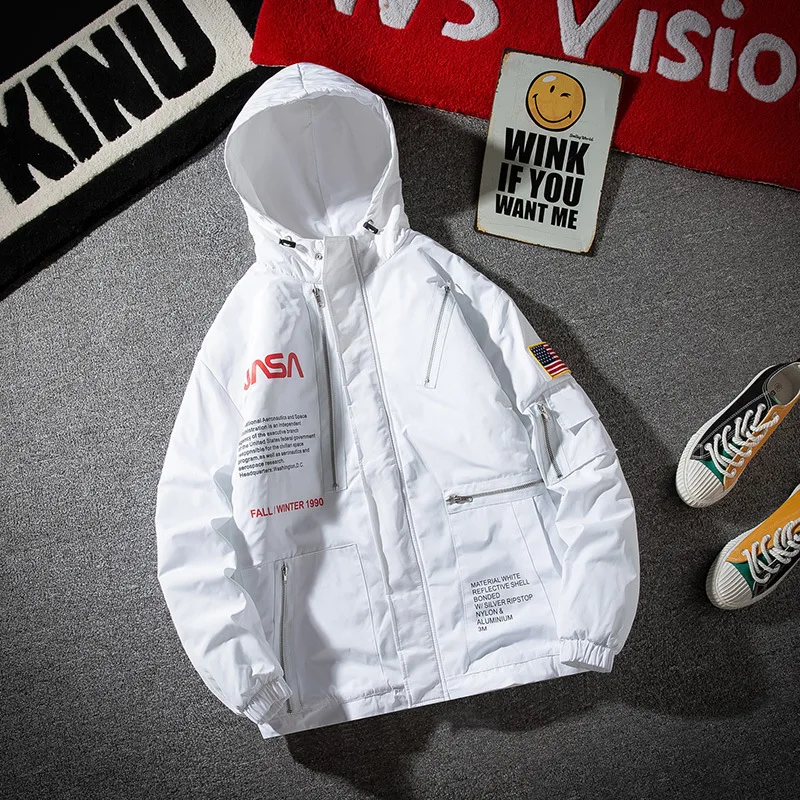 Wholesale Men 100% High Quality Add Cotton NASA Bomber Flight Jacket