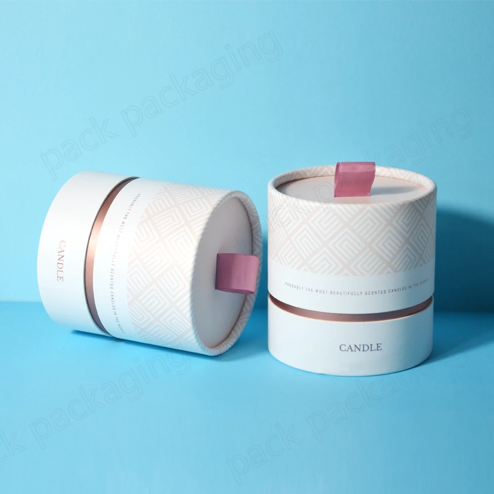 Biodegradable Candle Packaging Boxes Round Cardboard Tube Candle Box Cylinder Candle Paper Tube Packaging