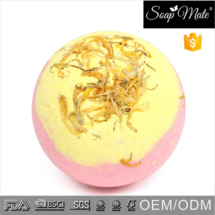 Natural Moisturizer Organic Bath Bomb Calendula Flower Bath Fizzer