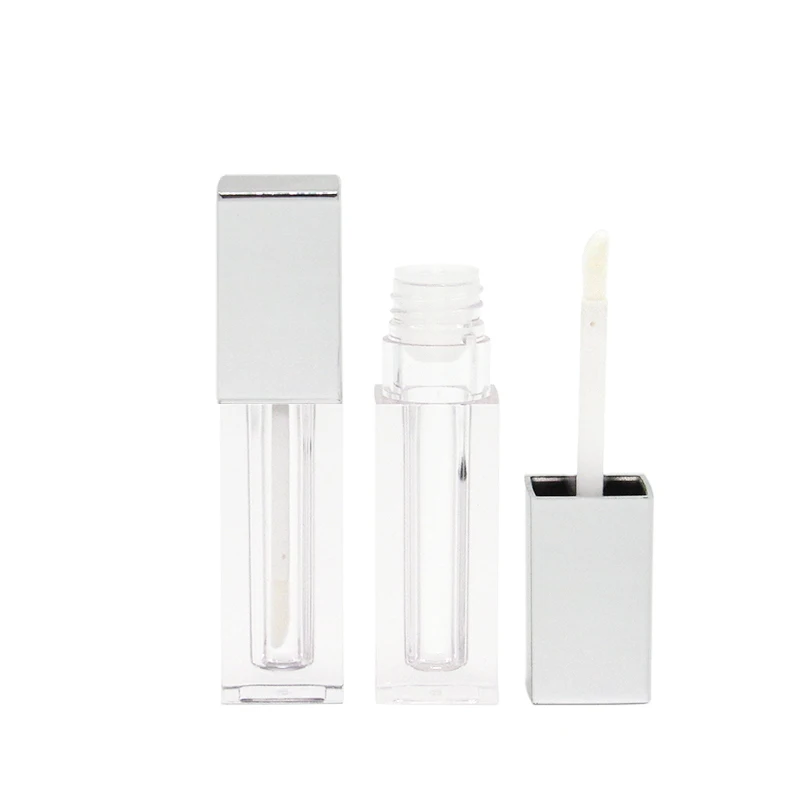 Cosmetic Lip Gloss Container Plastic Packaging 6ml square clear Tube Factory Price